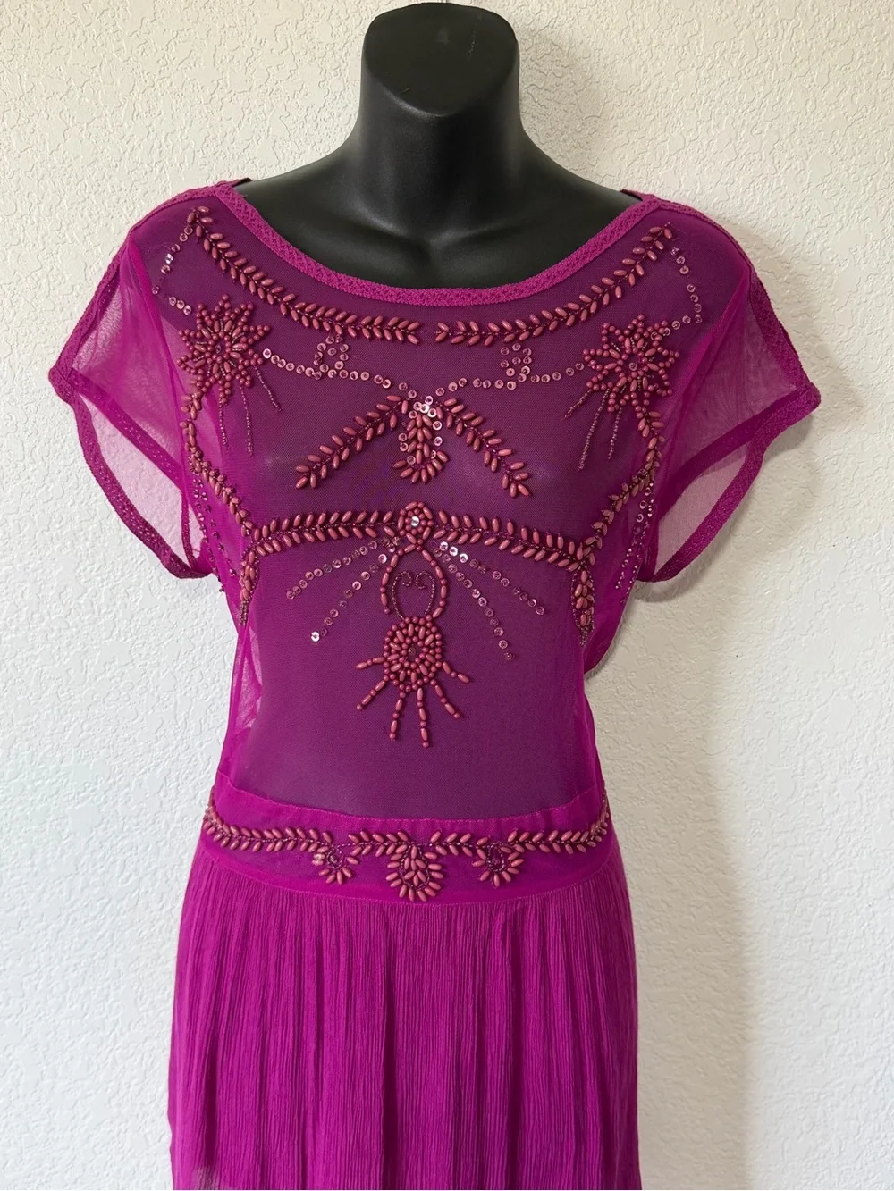 Free People sheer beaded